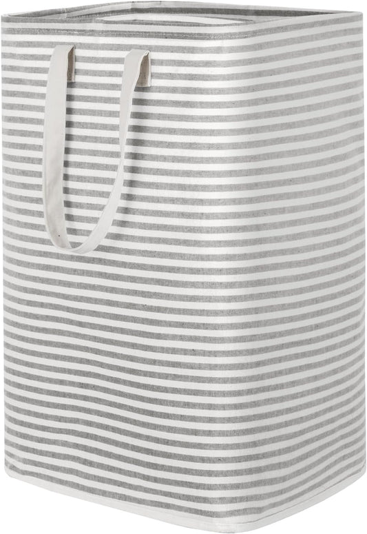 Laundry Hamper Large Collapsible Laundry Basket, Freestanding Waterproof Clothes Hamper Storage with Easy Carry Handles for Clothes in Bedroom Bathroom College Dorm for Adults, Gray, 80L