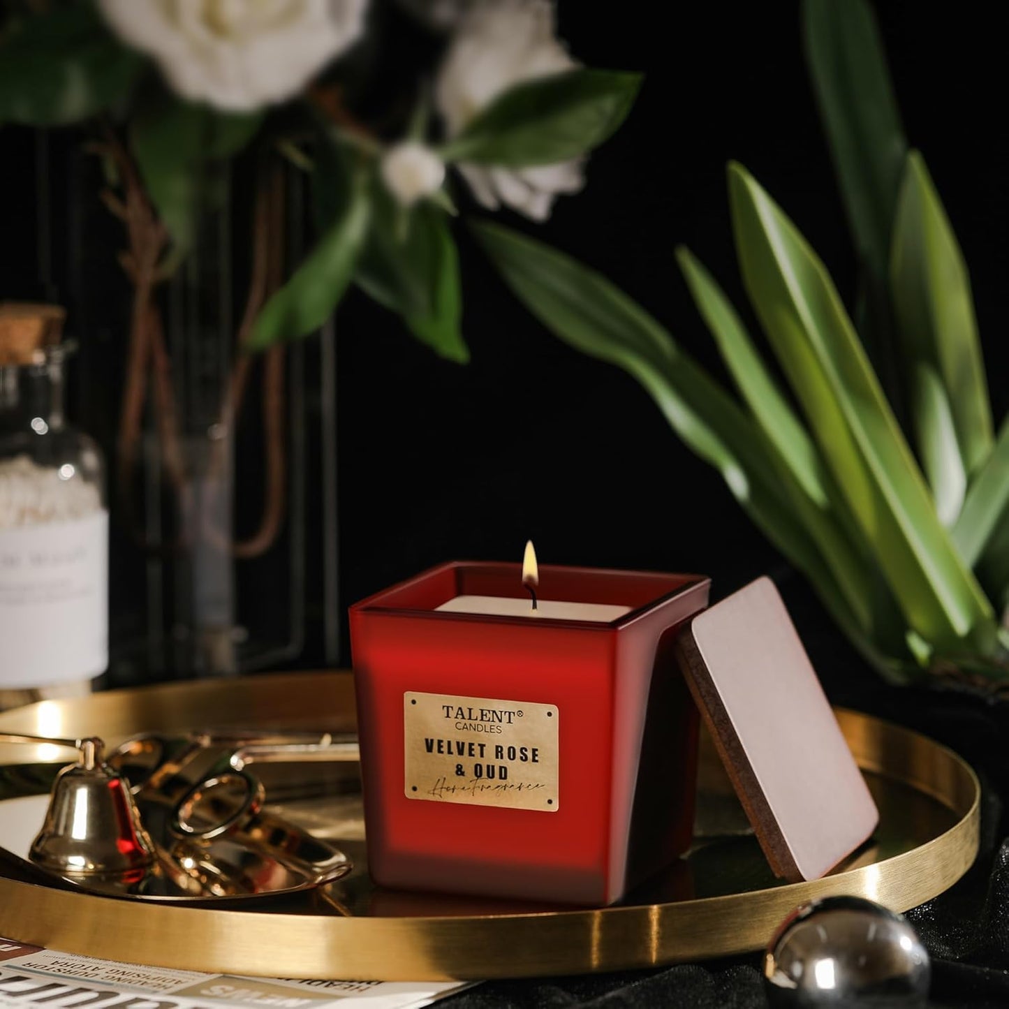 Scented Soy Candles, Deluxe Noble Aromatherapy Candles, Velvet Rose & Oud, Candles for Home Scented, 7.05Oz