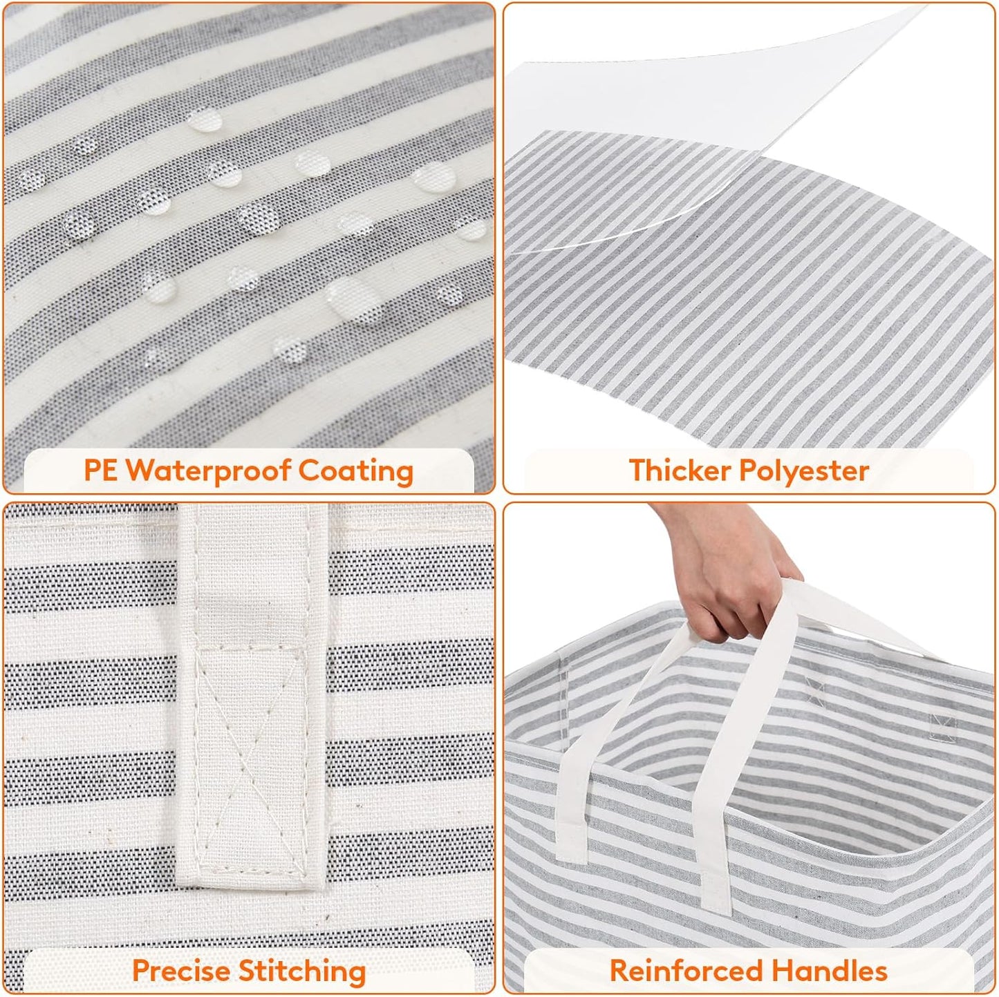 Laundry Hamper Large Collapsible Laundry Basket, Freestanding Waterproof Clothes Hamper Storage with Easy Carry Handles for Clothes in Bedroom Bathroom College Dorm for Adults, Gray, 80L