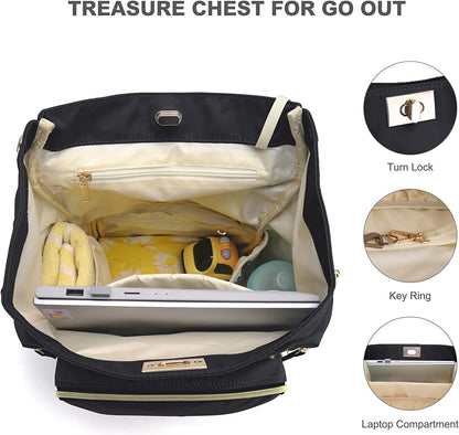 Diaper Bag Backpack: Multifunctional Stylish Travel Baby Bag with Crossbody Strap