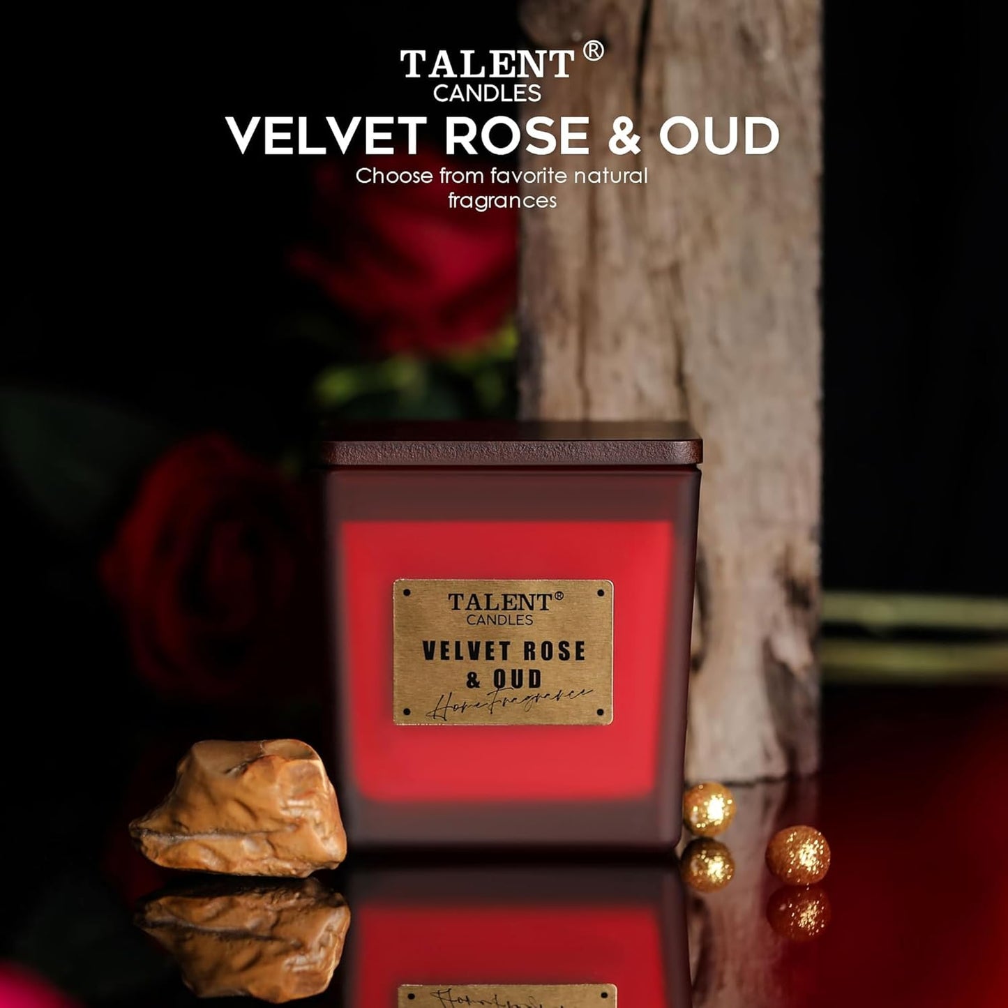 Scented Soy Candles, Deluxe Noble Aromatherapy Candles, Velvet Rose & Oud, Candles for Home Scented, 7.05Oz