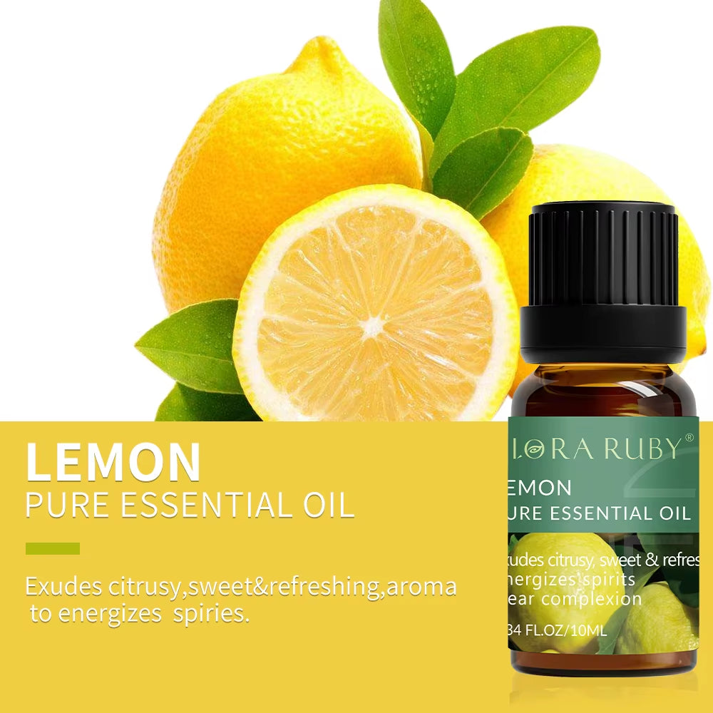 Essential Oils for Diffusers Lavender Eucalyptus Tea Tree Peppermint Rosemary Mint Bergamot Lemon Rose Pure Essential Oil 10Ml